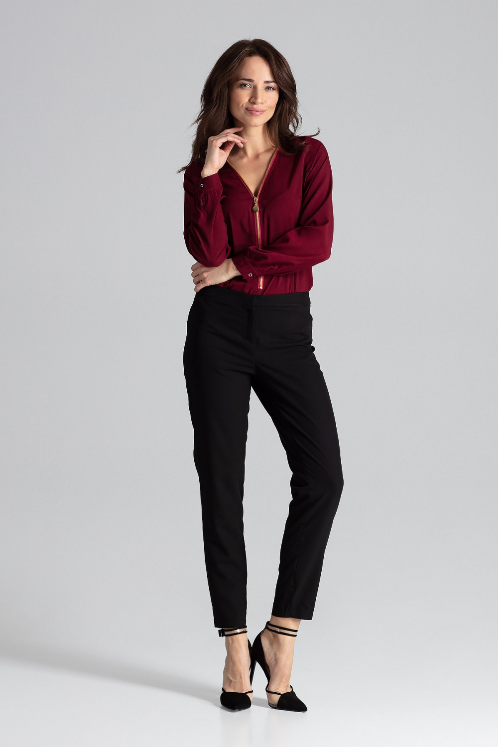 بلوزة نسائية فيسكوز مريح وبوليستر عالي الجودة وإيلاستين لمرونة مريحة من Lenitif – موديل 130979