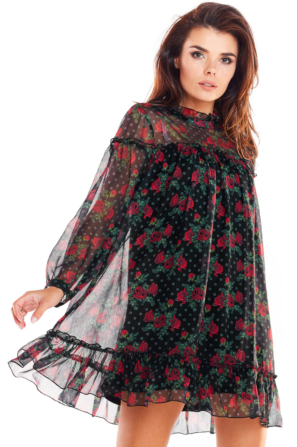 فستان نسائي بوليستر عالي الجودة وإيلاستين لمرونة مريحة من awama – موديل 139517