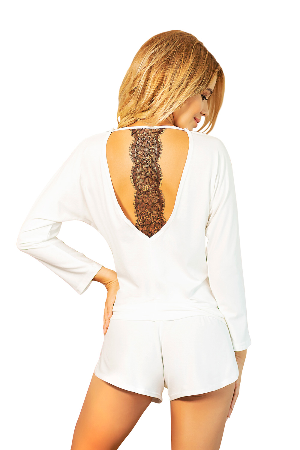 بلوزة نسائية فيسكوز مريح وإيلاستين لمرونة مريحة ودانتيل أنيق من Kalimo – موديل 140175