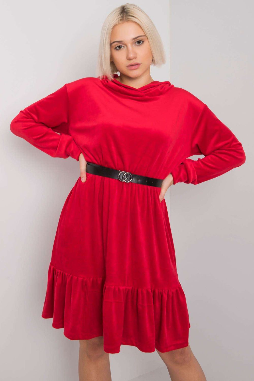 فستان نسائي قطن ناعم وإيلاستين لمرونة مريحة وقماش مخملي ناعم من Fancy – موديل 162059