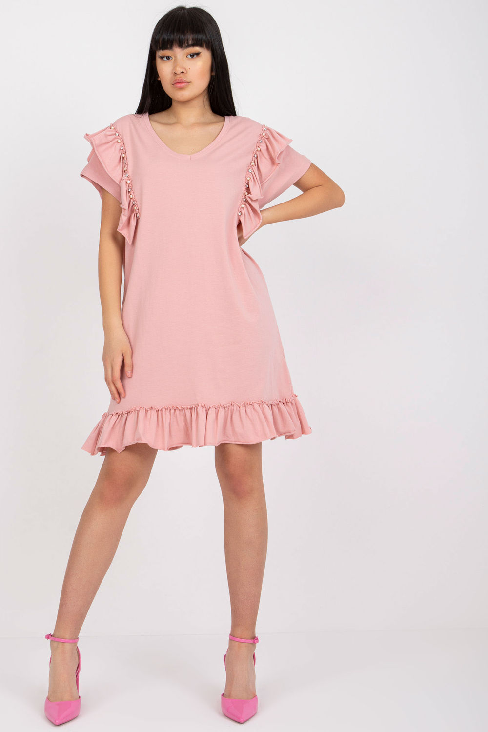 فستان نسائي قطن ناعم وإيلاستين لمرونة مريحة من Fancy – موديل 166112