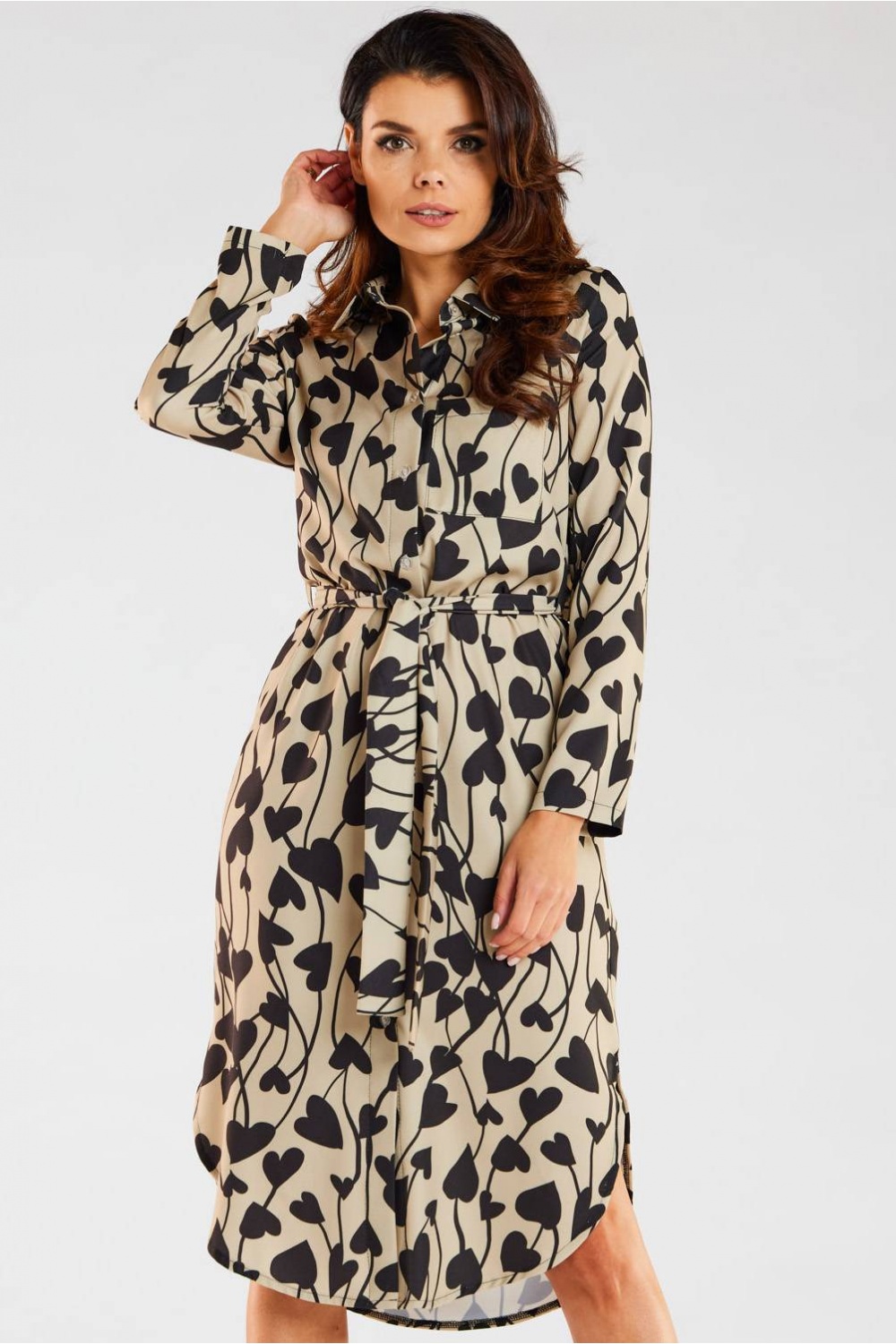 قميص نسائي بوليستر عالي الجودة وإيلاستين لمرونة مريحة من awama – موديل 176865