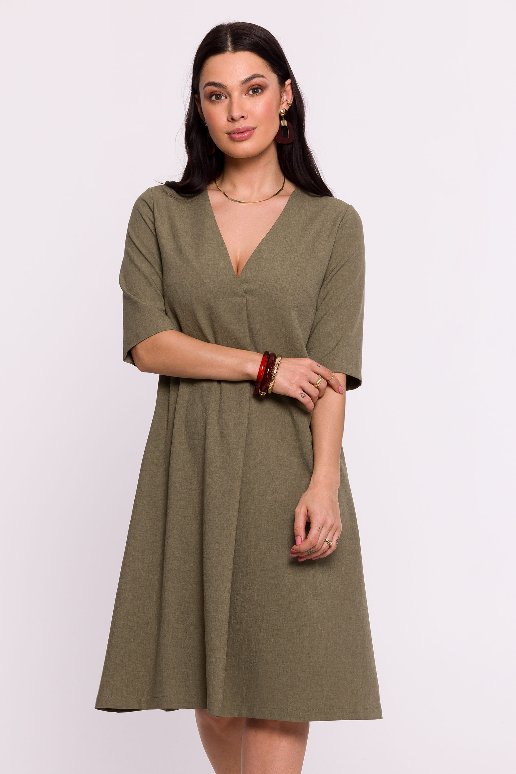 فستان نسائي بوليستر عالي الجودة ودانتيل أنيق من BeWear – موديل 193694