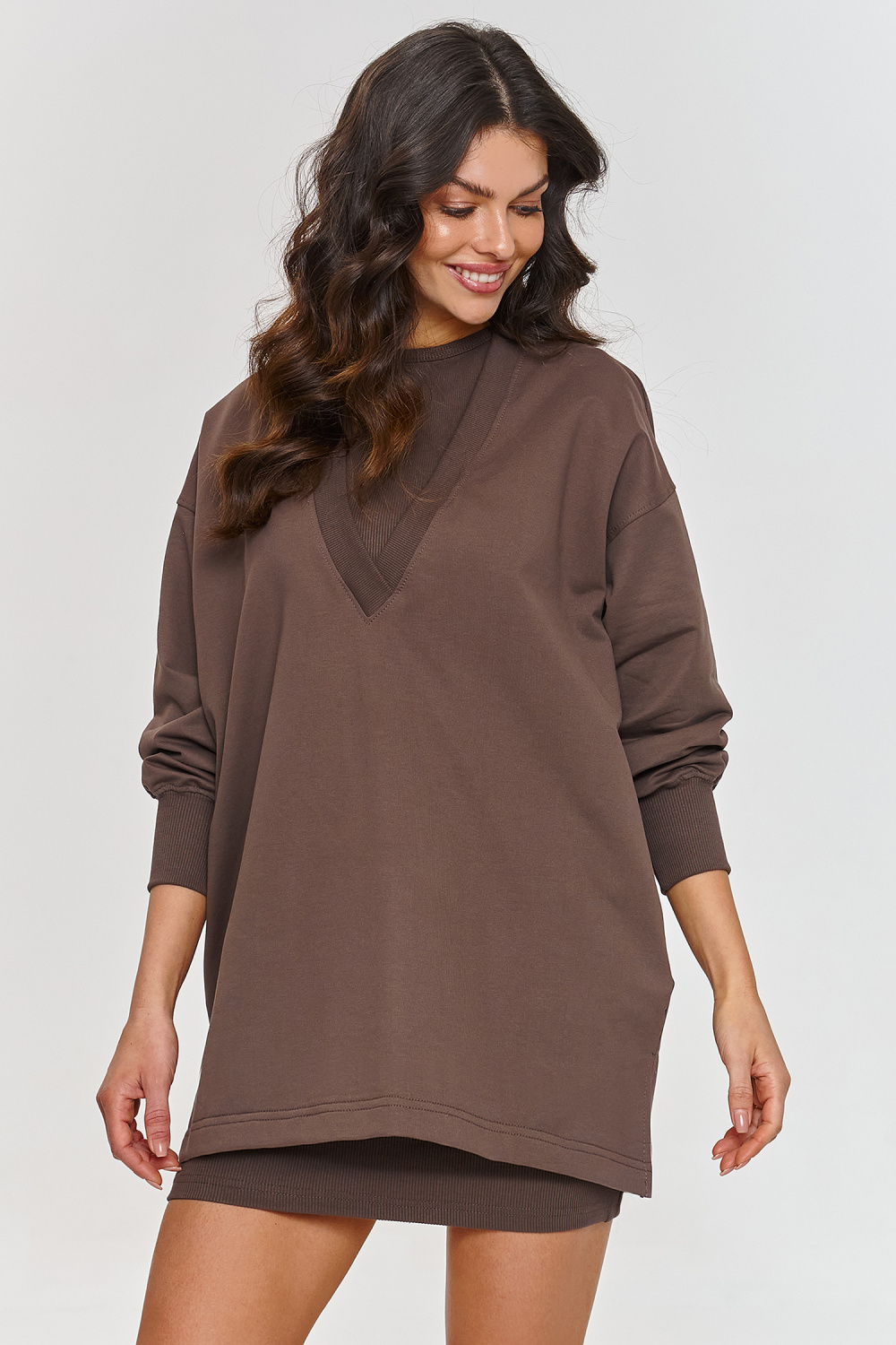 هودي نسائي قطن ناعم وإيلاستين لمرونة مريحة من Makadamia – موديل 211547