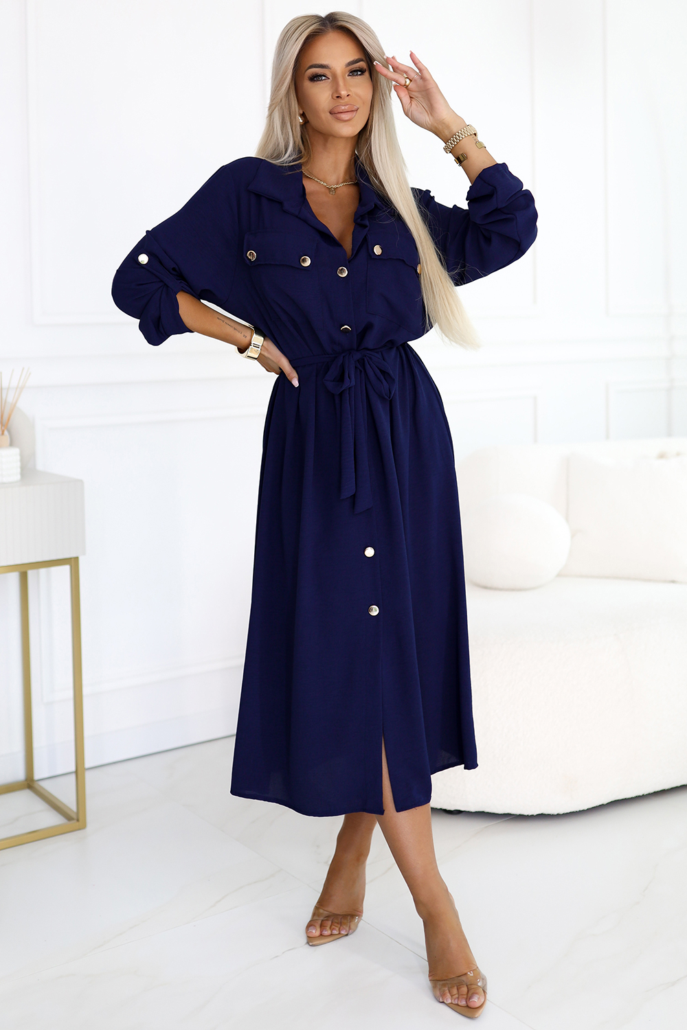 قميص نسائي بوليستر عالي الجودة وإيلاستين لمرونة مريحة من Numoco – موديل 215587