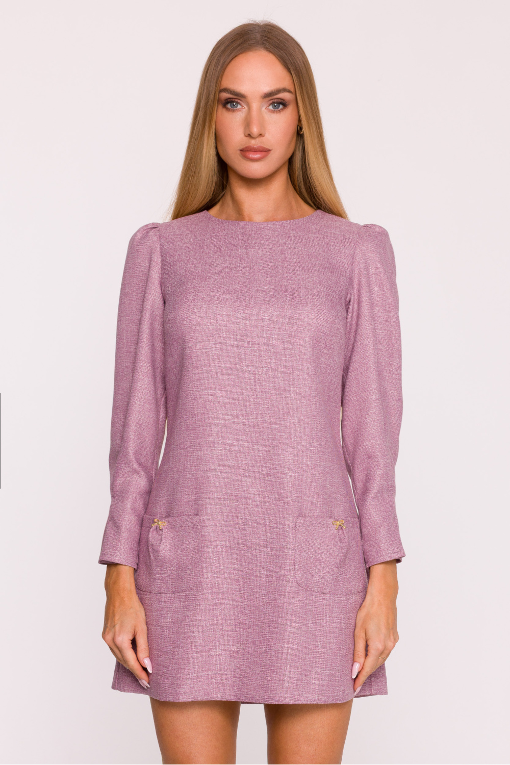 فستان نسائي بوليستر عالي الجودة وإيلاستين لمرونة مريحة ودانتيل أنيق من Moe – موديل 216632